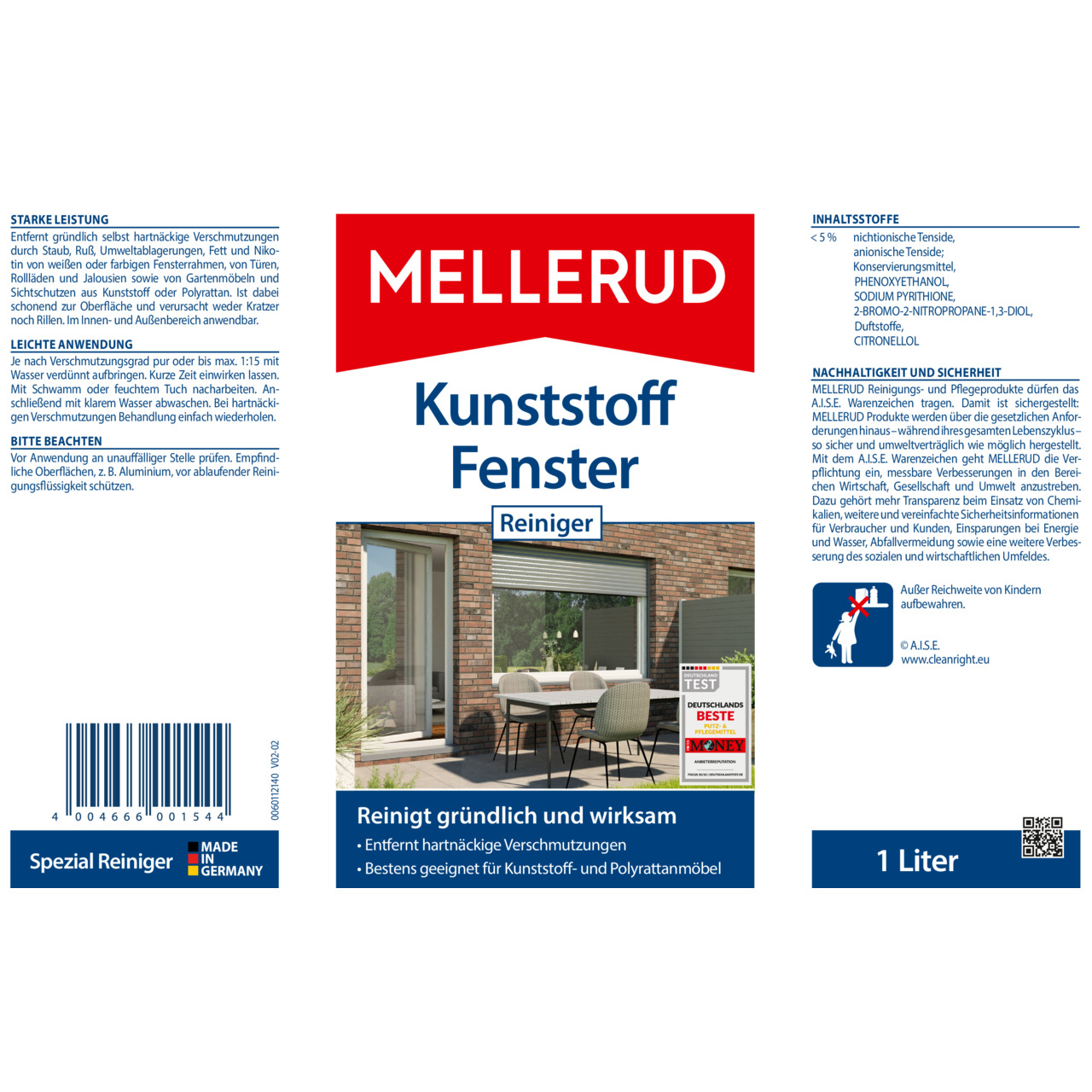 Kunststoff Fenster Reiniger 1,0 l